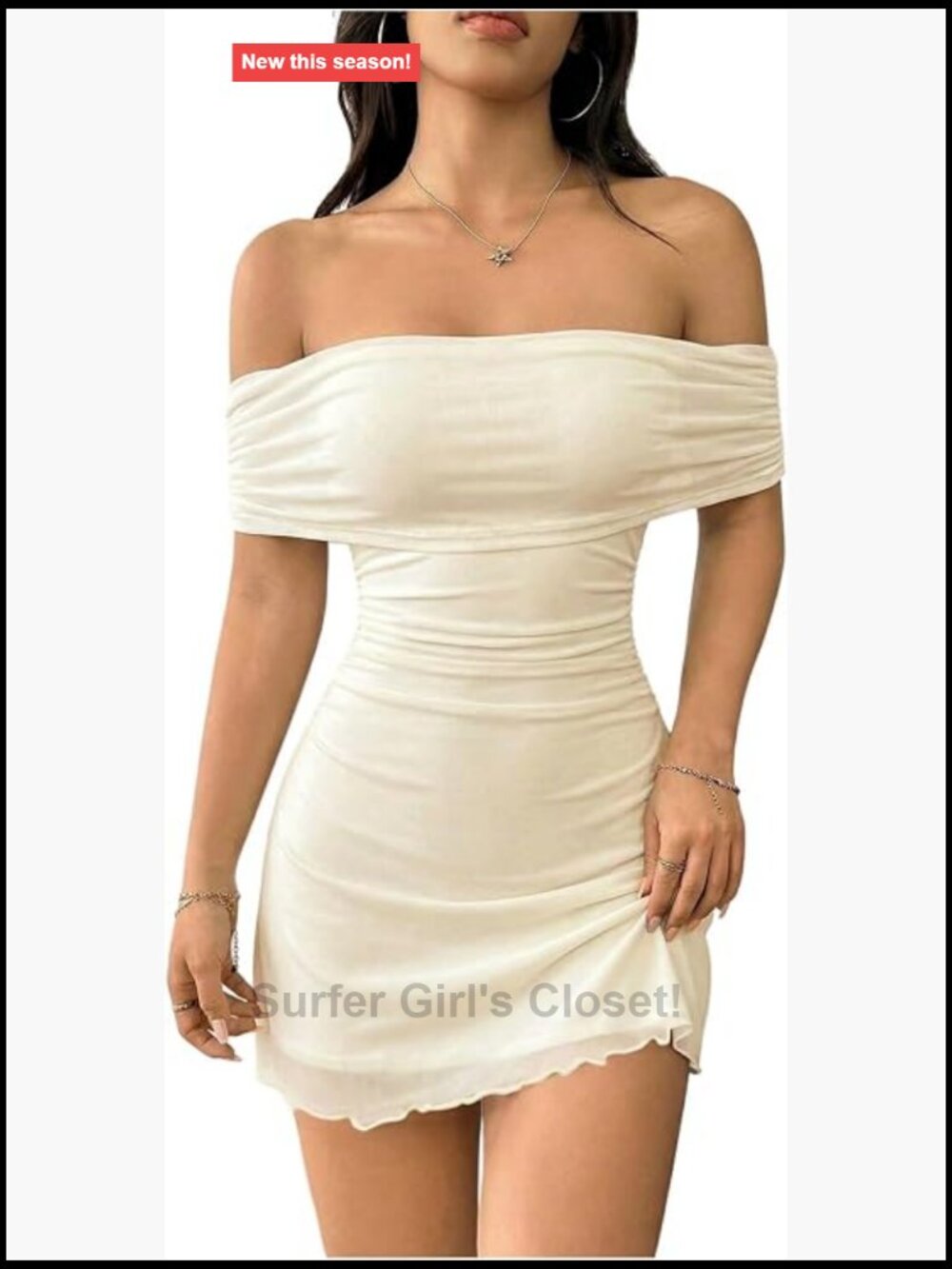 Off Shoulder Bodycon Mini Dress High Stretch Sleeveless Party Night Out